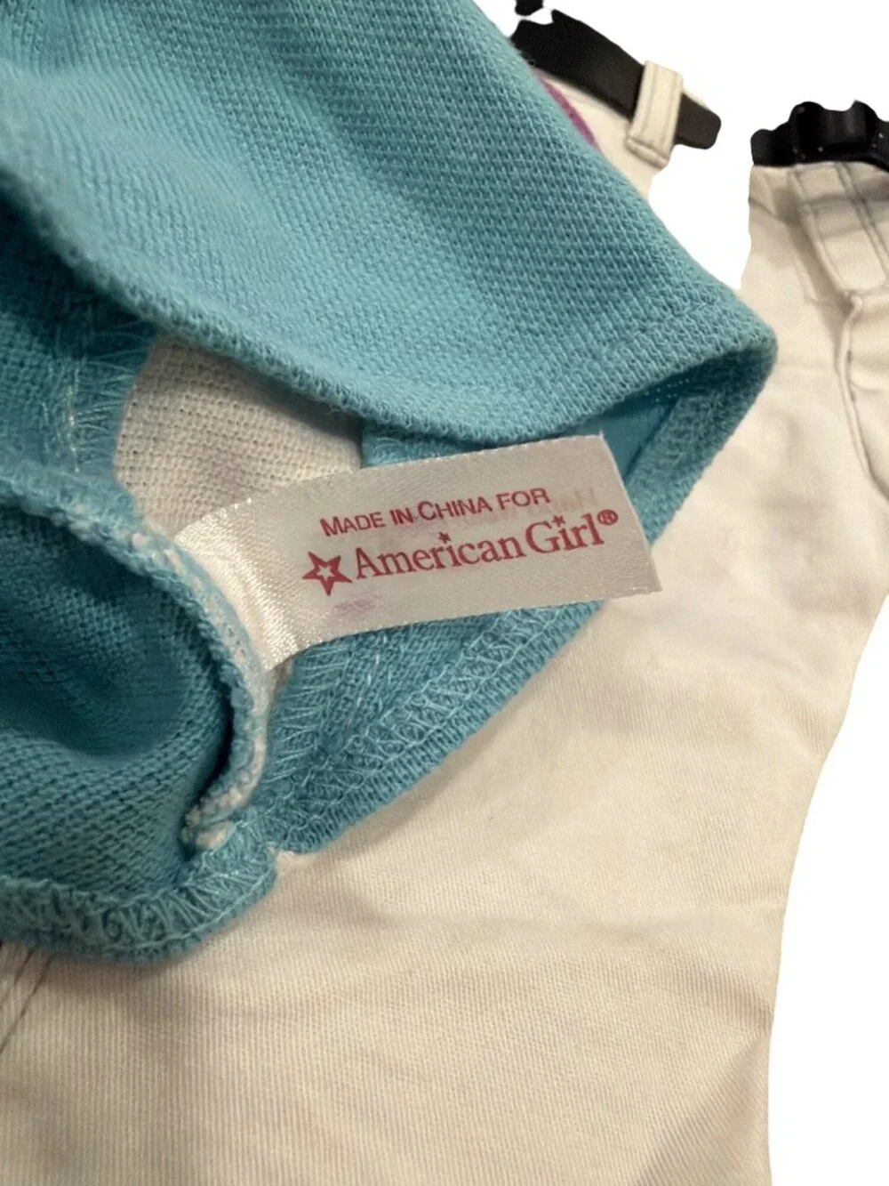 American Girl Doll Sport RidingOutfit Polo Shirt & White Pants With Belt Set
